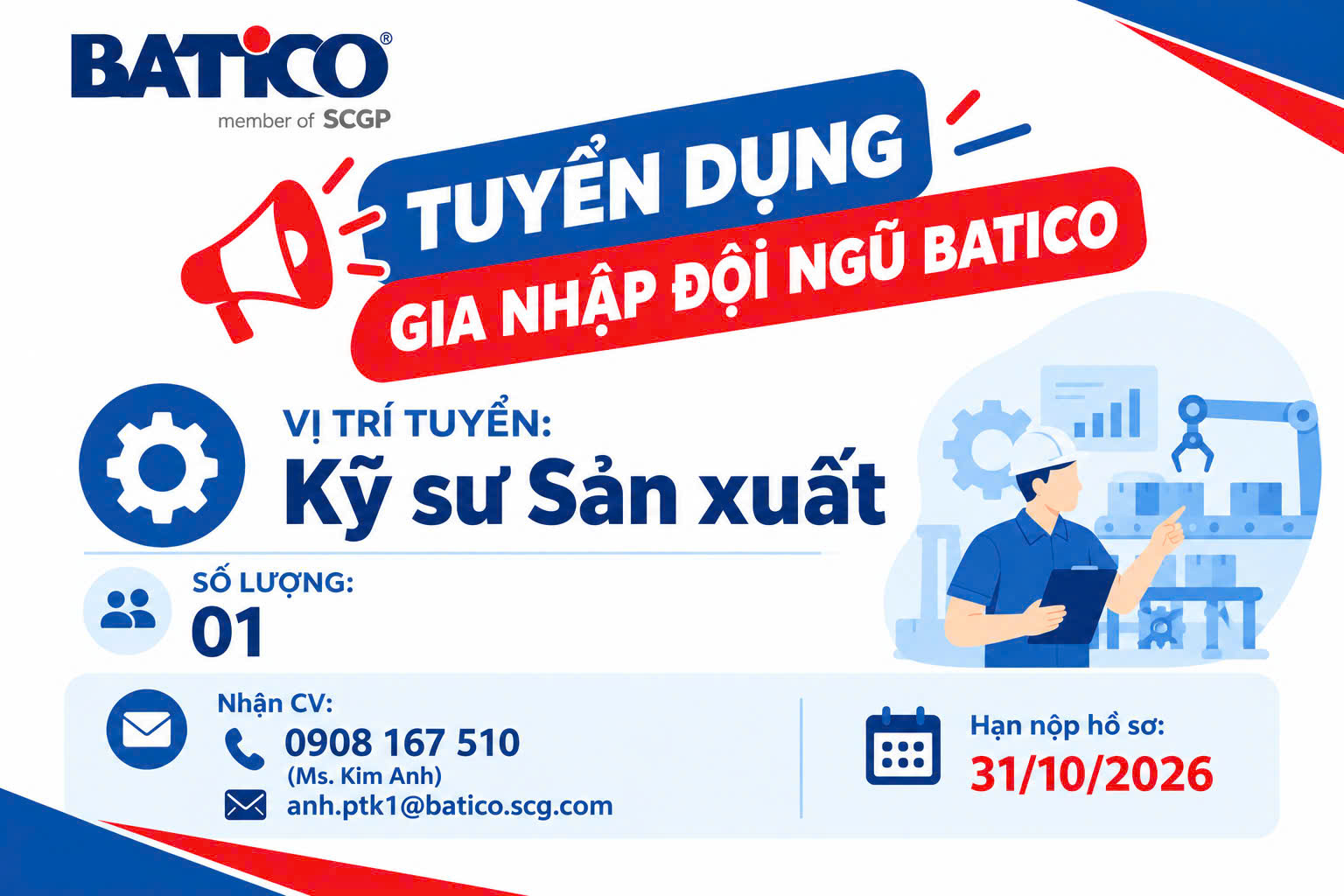 Batico Tuyển dụng Kỹ sư